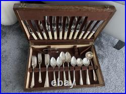 VTG 40 Piece CUTLERY CANTEEN Set Sheffield Silver plated Stainless Steel EPNS