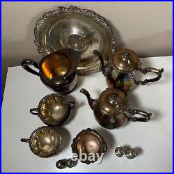 VTG Antique Silver Coffee Tea Kitchen Dining Set Champagne Bucket Lot 9 Pieces