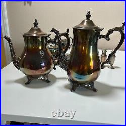 VTG Antique Silver Coffee Tea Kitchen Dining Set Champagne Bucket Lot 9 Pieces