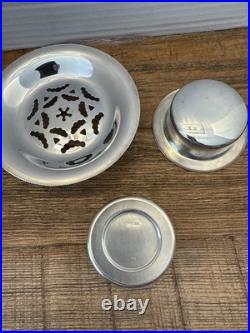 VTG EALES 1779 Silver Plate Butter Curler Press Vintage 3-Piece Set, Italy Made