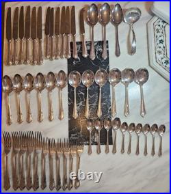 VTG George Butler Sheffield Silver Plate EPNS A1 49 Piece Dubarry Cutlery Set