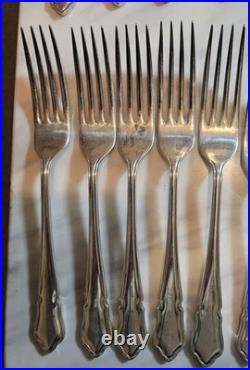 VTG George Butler Sheffield Silver Plate EPNS A1 49 Piece Dubarry Cutlery Set