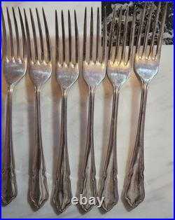 VTG George Butler Sheffield Silver Plate EPNS A1 49 Piece Dubarry Cutlery Set