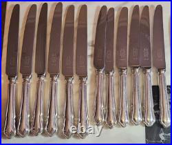 VTG George Butler Sheffield Silver Plate EPNS A1 49 Piece Dubarry Cutlery Set