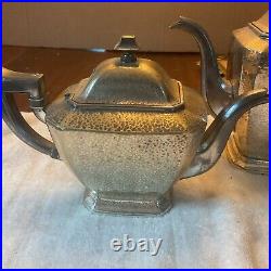 VTG SHEFFIELD 5 Pc SILVER PLATE HAND HAMMERED Coffee Tea Service Set