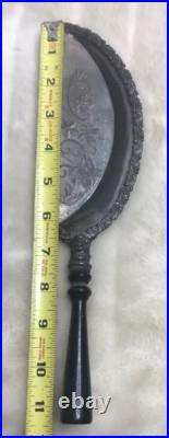 VTG Silver Plate 2 Piece Set Stamped W 09 With Handle Antique Plate