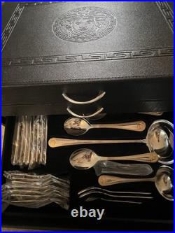 Versaille France Canteen of Cutlery Silver & Gold Plated. 87 Piece Vintage Set