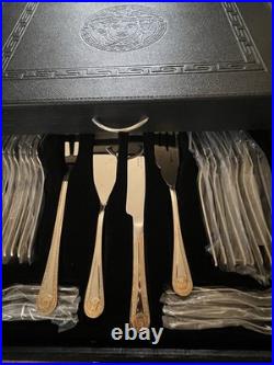 Versaille France Canteen of Cutlery Silver & Gold Plated. 87 Piece Vintage Set