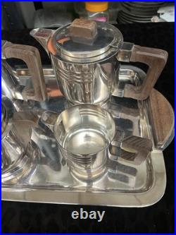 Very Beautiful Art Deco Silver Plated Service / The Cafe 5 Pieces