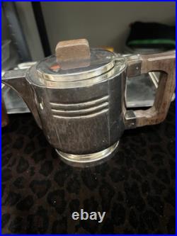 Very Beautiful Art Deco Silver Plated Service / The Cafe 5 Pieces