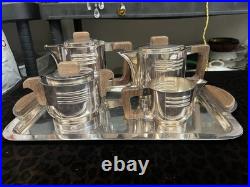 Very Beautiful Art Deco Silver Plated Service / The Cafe 5 Pieces