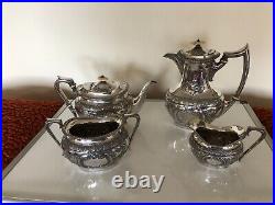 Very Nice 4 Piece Highly Decorated Silver Plated Coffee/tea Service (sptc-80)