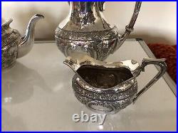 Very Nice 4 Piece Highly Decorated Silver Plated Coffee/tea Service (sptc-80)