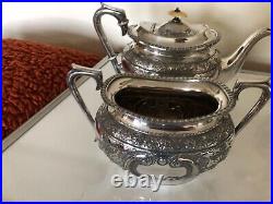 Very Nice 4 Piece Highly Decorated Silver Plated Coffee/tea Service (sptc-80)