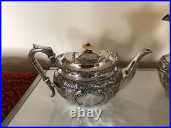 Very Nice 4 Piece Highly Decorated Silver Plated Coffee/tea Service (sptc-80)