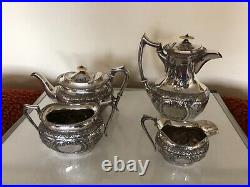 Very Nice 4 Piece Highly Decorated Silver Plated Coffee/tea Service (sptc-80)