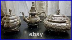 Victoria Sheffield Collection Silver Plate Three Pieces Serving Set Vintage