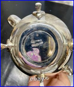 Victoria Sheffield Collection Silver Plate Three Pieces Serving Set Vintage