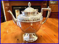 Victorian Antique James Dixon & Sons Silver Plated Four Piece Tea Set C1890