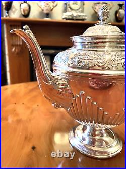 Victorian Antique James Dixon & Sons Silver Plated Four Piece Tea Set C1890