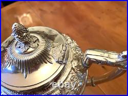 Victorian Antique James Dixon & Sons Silver Plated Four Piece Tea Set C1890