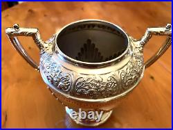 Victorian Antique James Dixon & Sons Silver Plated Four Piece Tea Set C1890