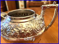 Victorian Antique James Dixon & Sons Silver Plated Four Piece Tea Set C1890