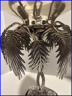 Victorian Silver Plate Epergne Compote Centerpiece Tazza Palm Trees 20