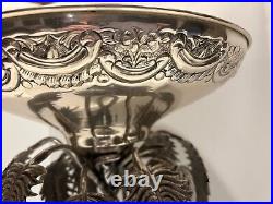 Victorian Silver Plate Epergne Compote Centerpiece Tazza Palm Trees 20