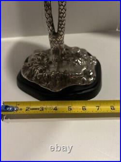 Victorian Silver Plate Epergne Compote Centerpiece Tazza Palm Trees 20