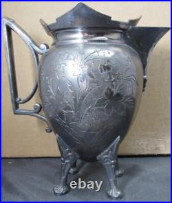 Victorian Silver Plate Tea Set 5 Piece Meriden 1880's Ex. Condition Engraved