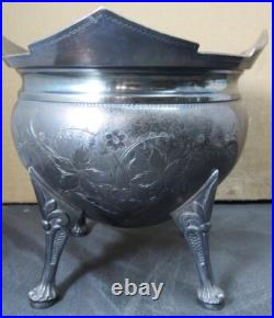 Victorian Silver Plate Tea Set 5 Piece Meriden 1880's Ex. Condition Engraved