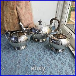 Victorian Silver Plated Teapot Tea Set by Coopers of Sheffield 4 Pieces Antique