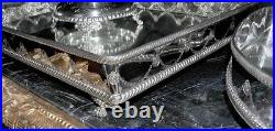Victorian Surtout de Table Centre Piece Silver Plate Epergne Glass Dish Dinne