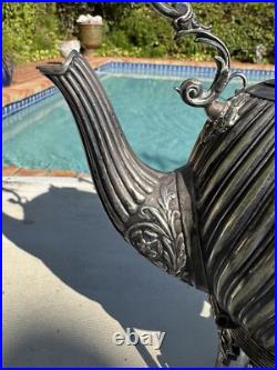 Victorian UK Hallmarked Dixon 5 Piece Silver Plate Fluted Tea Pot Service Set