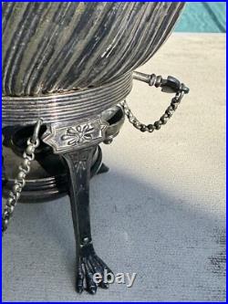 Victorian UK Hallmarked Dixon 5 Piece Silver Plate Fluted Tea Pot Service Set