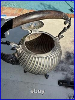 Victorian UK Hallmarked Dixon 5 Piece Silver Plate Fluted Tea Pot Service Set