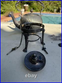 Victorian UK Hallmarked Dixon 5 Piece Silver Plate Fluted Tea Pot Service Set