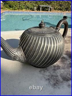 Victorian UK Hallmarked Dixon 5 Piece Silver Plate Fluted Tea Pot Service Set