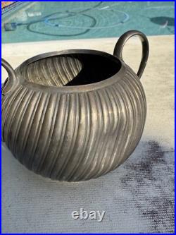 Victorian UK Hallmarked Dixon 5 Piece Silver Plate Fluted Tea Pot Service Set