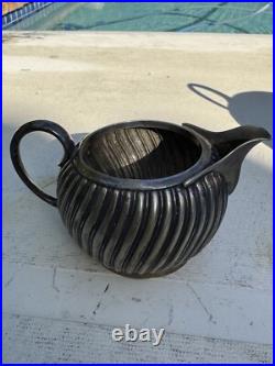 Victorian UK Hallmarked Dixon 5 Piece Silver Plate Fluted Tea Pot Service Set