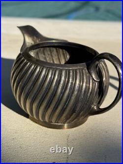 Victorian UK Hallmarked Dixon 5 Piece Silver Plate Fluted Tea Pot Service Set Victorian UK Hallmarked Dixon 5 Piece Silver Plate Fluted Tea Pot Service Set