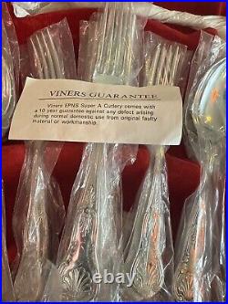 Viners 44 Piece viners Silver Plated Cutlery New Unused Kings Royale