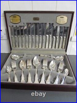 Viners 58 Piece Kings Pattern Royale Cutlery Set Silver Plated In Box UNUSED
