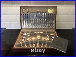 Viners 58 Piece Kings Royal Cutlery Set Silver Plated In Box Canteen