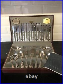 Viners 58 Piece Kings Royal Cutlery Set Silver Plated In Box Canteen