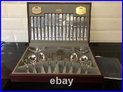 Viners 58 Piece Kings Royal Cutlery Set Silver Plated In Box Canteen