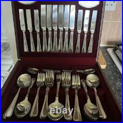 Viners 8 place 58 piece cutlery set silver plate in presentation box mint