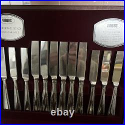 Viners 8 place 58 piece cutlery set silver plate in presentation box mint