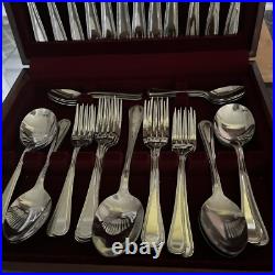 Viners 8 place 58 piece cutlery set silver plate in presentation box mint